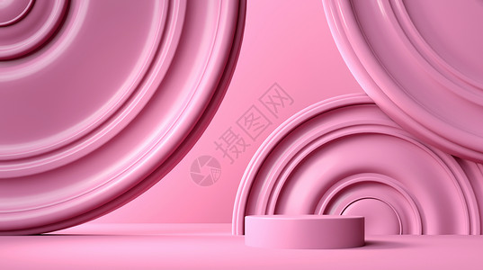 粉色几何抽象展台背景背景图片