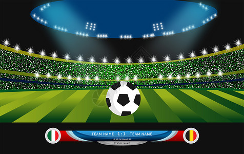 室内足球场欧洲杯足球比赛插画