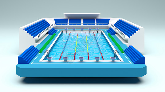 3D游泳比赛场馆图片