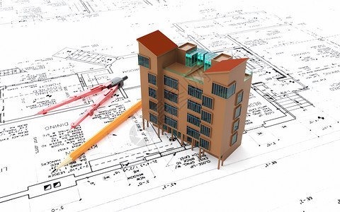 房地产建筑模型背景图片