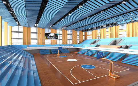 篮球教练训练C4D篮球场设计图片