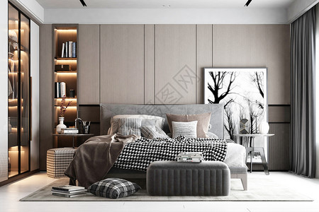 家具衣橱北欧卧室设计设计图片