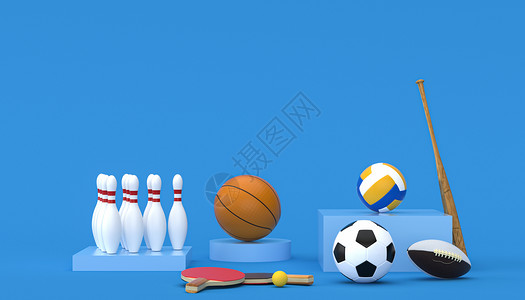 足球篮球素材3D运动场景设计图片