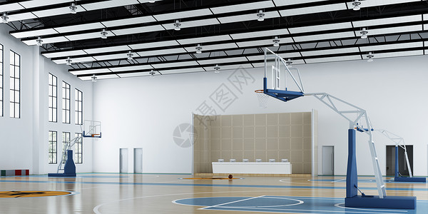 训练球3D篮球馆场景设计图片