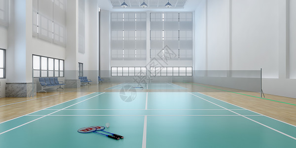 室内网球场3D羽毛球馆场景设计图片