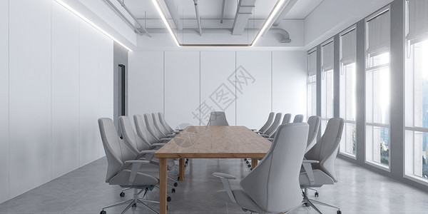 敞亮的3D会议室场景设计图片