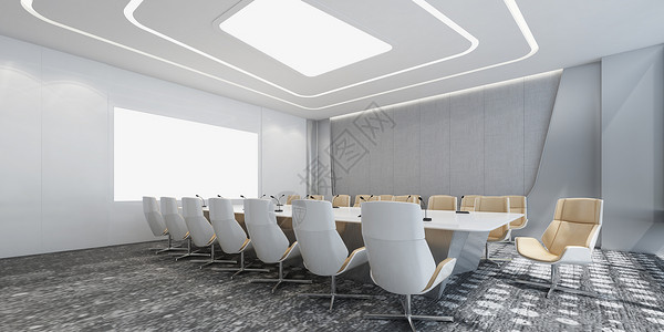 企业讨论3D会议室场景设计图片