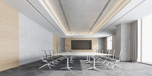 敞亮的3D会议室场景设计图片