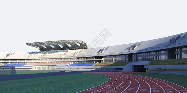 体育场跑道3D体育场场景设计图片