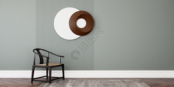 红木椅子新中式简约家居背景设计图片