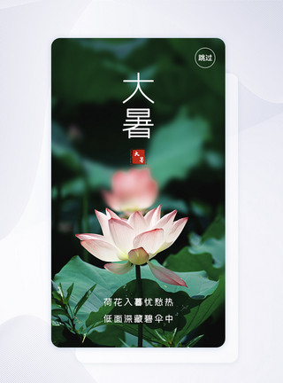 大暑APP闪屏页UI设计二十四节气大暑app启动页模板