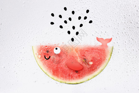 表情水果创意西瓜鲸鱼GIF高清图片