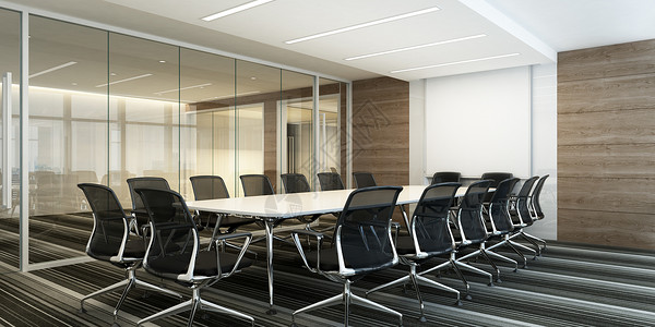 公司玻璃门3D会议室场景设计图片