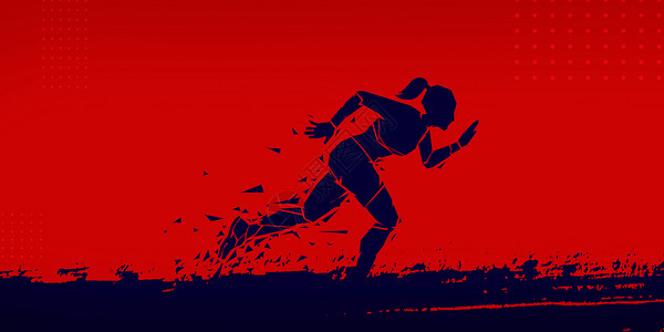 跑步比赛海报简约运动会剪影设计图片