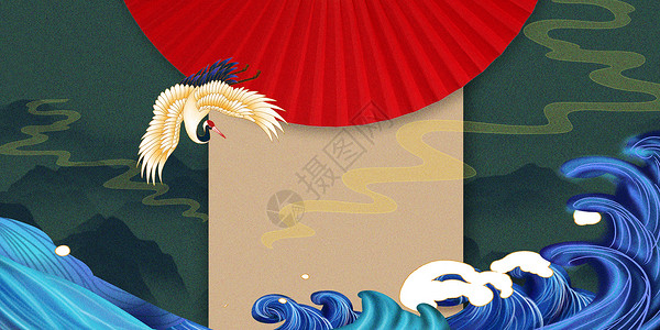 国风风筝国潮中国风背景设计图片