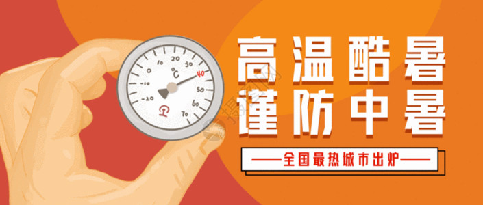 40摄氏度高温天气谨防中暑GIF高清图片