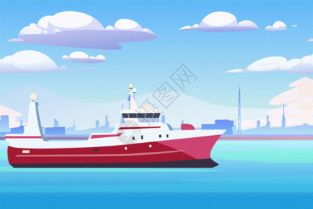 红白背景世界航海日GIF高清图片
