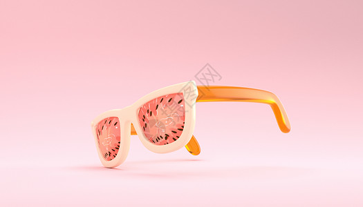 圆框眼镜卡通创意水果墨镜设计图片
