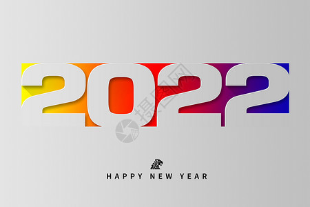 2022虎年新年创意字体插画背景图片