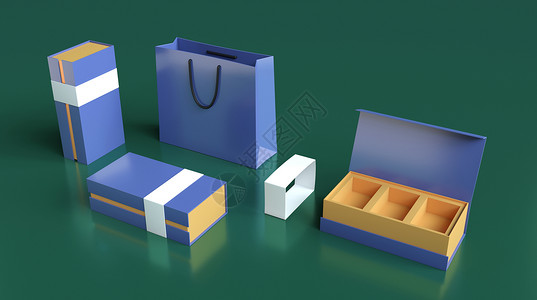 3D包装盒包装盒样机设计图片