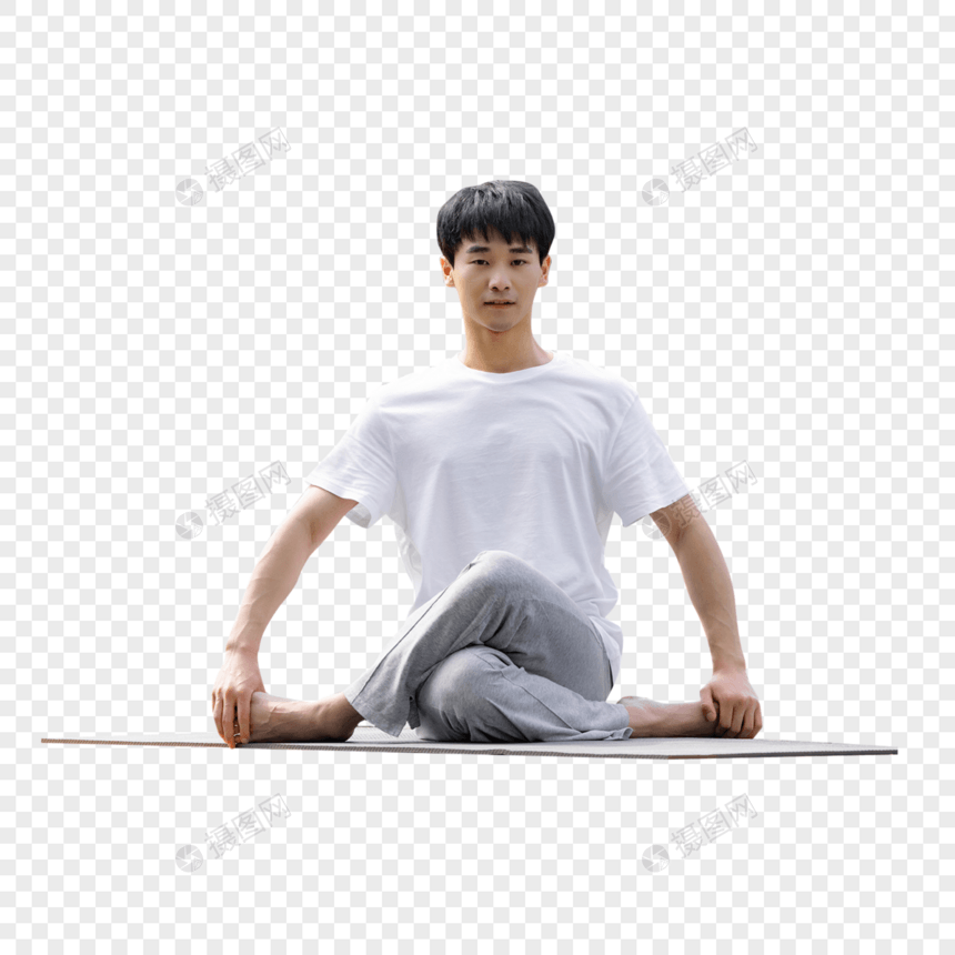男性瑜伽锻炼平衡图片