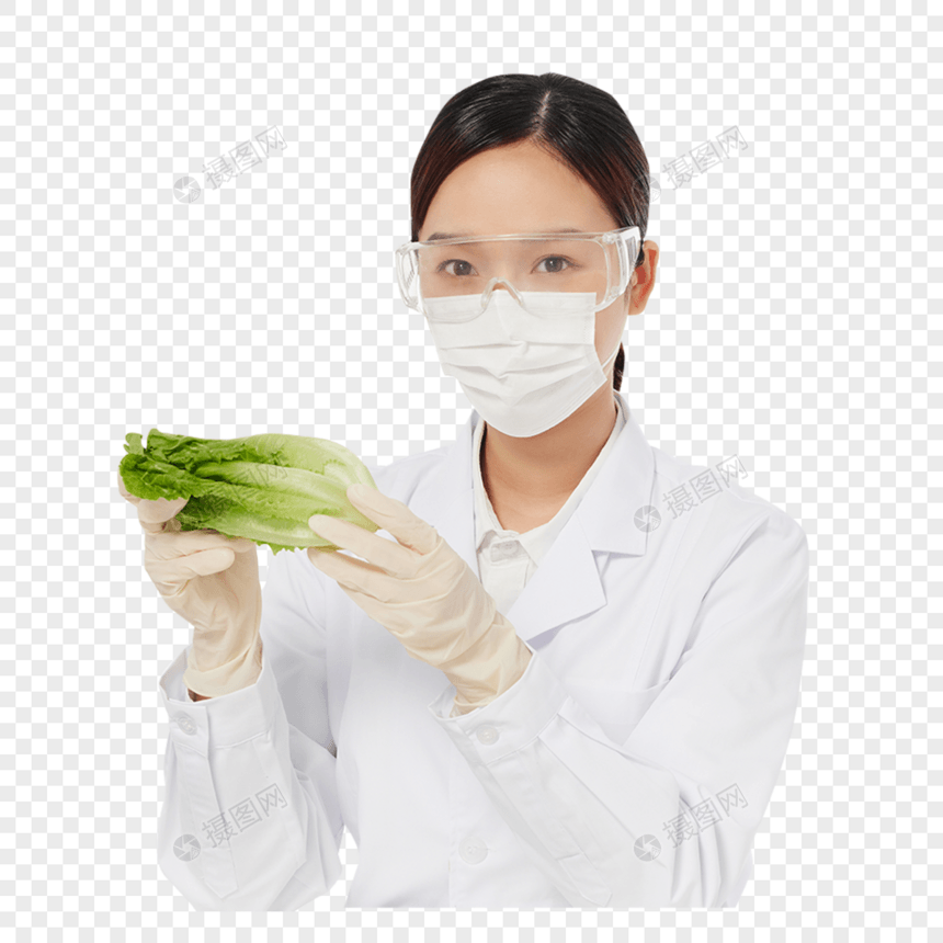 女营养师质检蔬菜图片