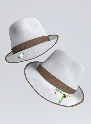 草帽素材草帽旅游帽时尚可爱国潮包装vi样机模板
