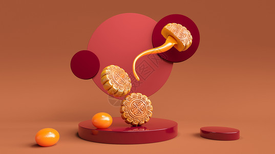 蛋黄白莲蓉月饼中秋节背景设计图片