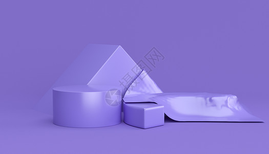 紫色几何展台背景图片
