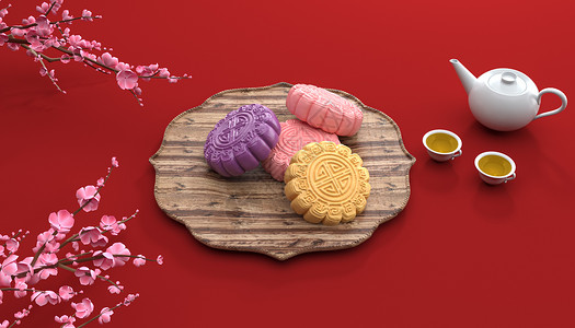 中秋节月饼背景图片