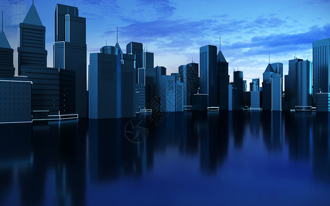 未来3D城市背景图片