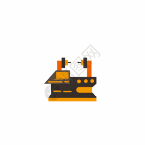 黑橙色工厂车床动态GIF图标图片