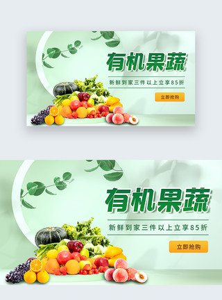 超市积分活动新鲜有机果蔬电商活动促销web首屏设计模板