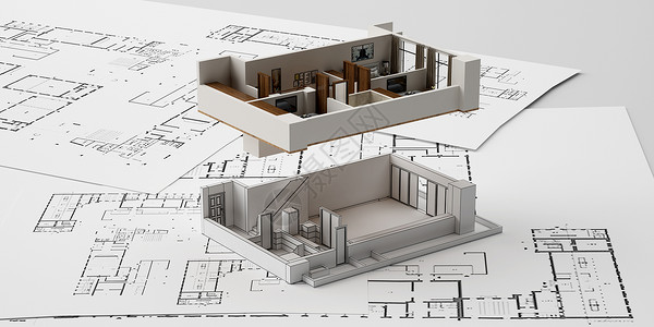 C4D墙体3D户型图设计图片