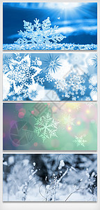 冬季暖阳冬天雪花背景素材设计图片