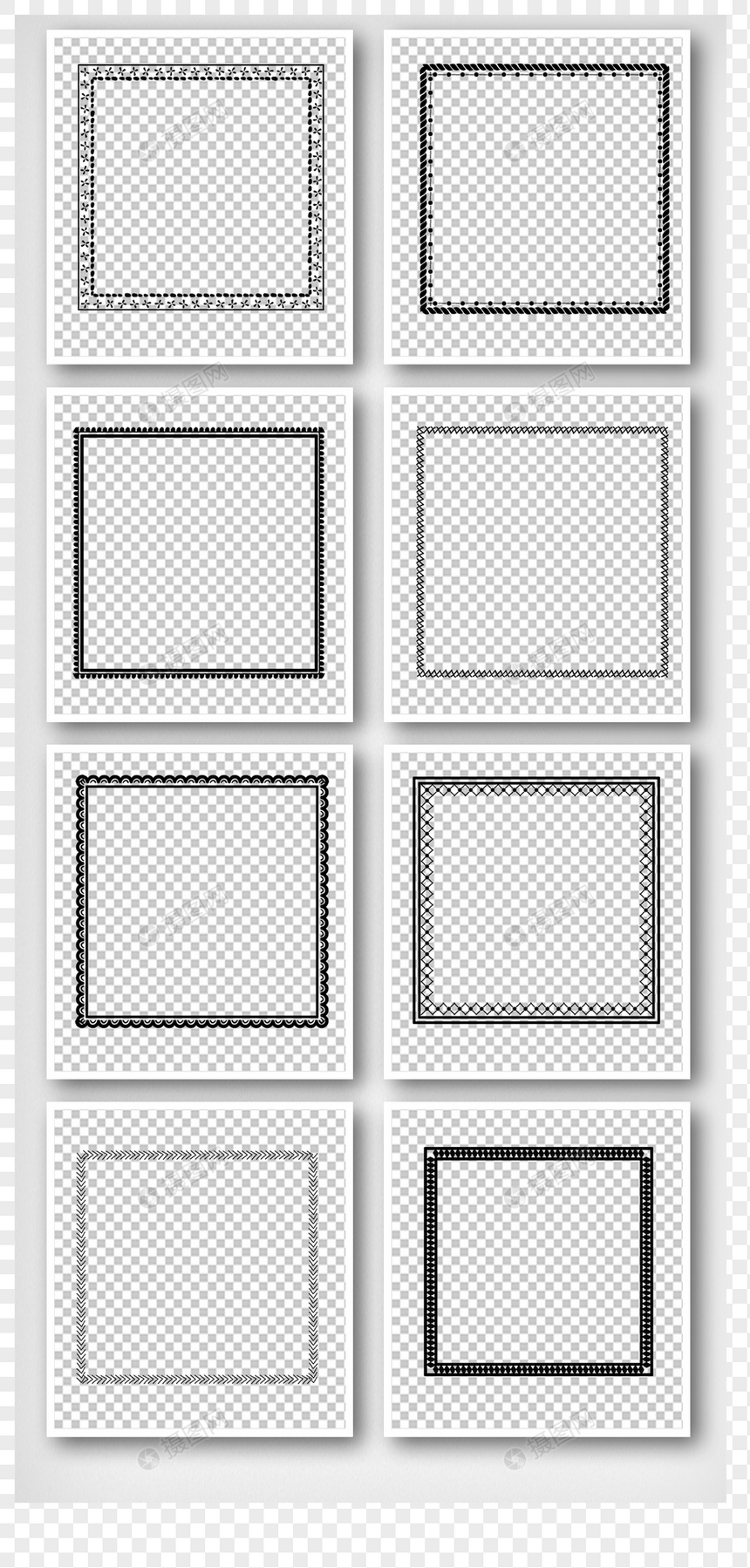 极简线条方形边框PNG免抠图透明免扣素材图片