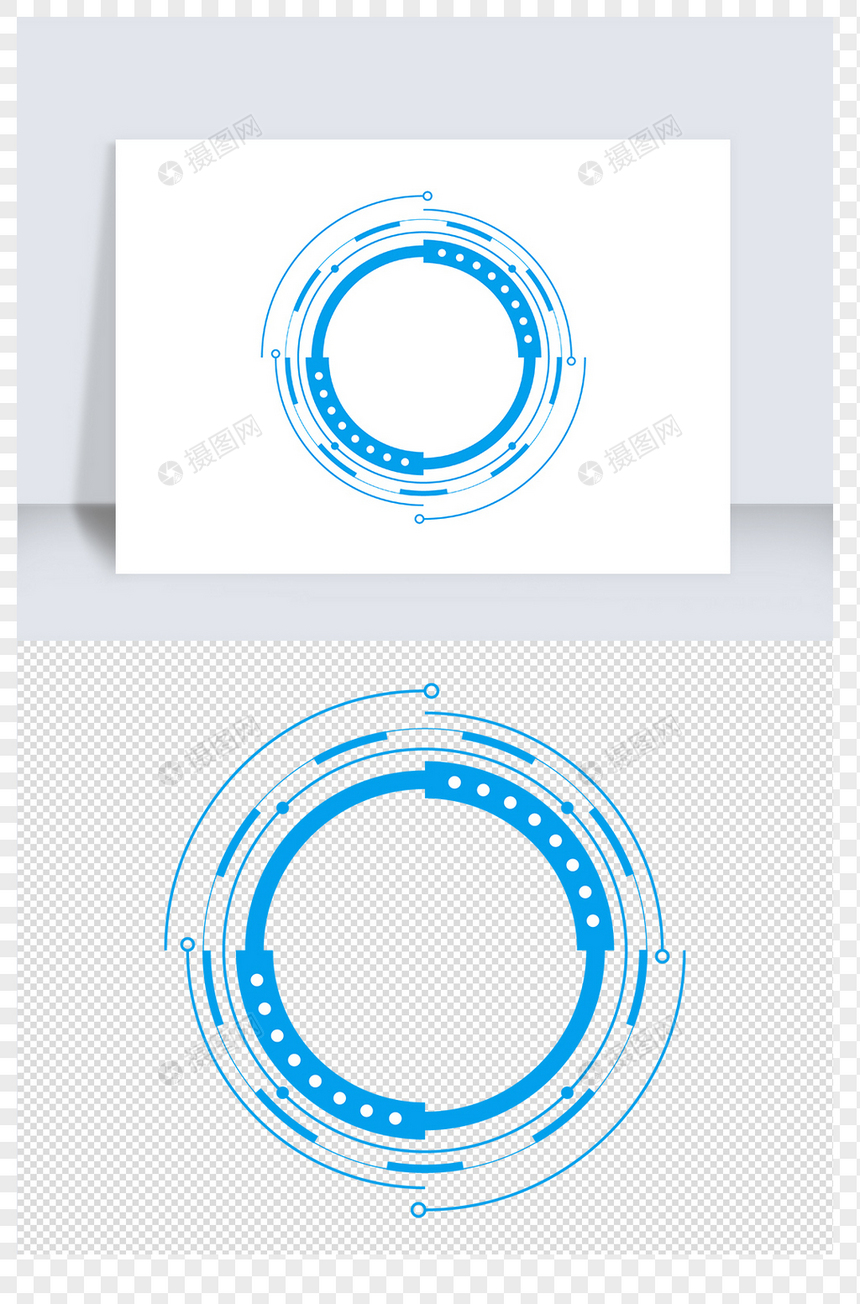 蓝色科技未来数据边框矢量图片