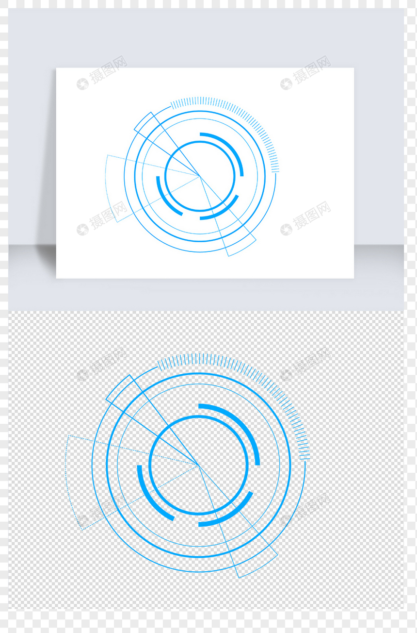 蓝色科技未来数据边框矢量图片