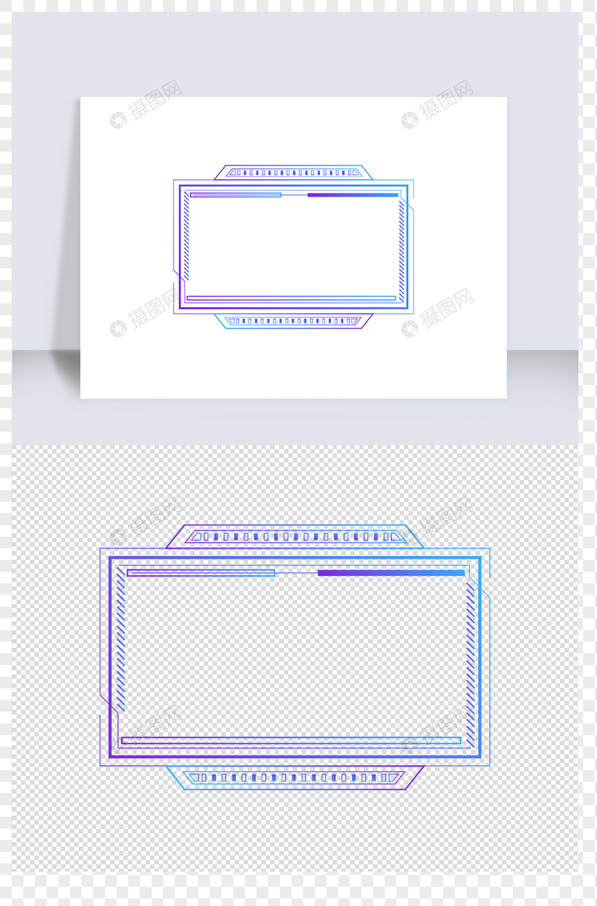 智能渐变色科技边框图片