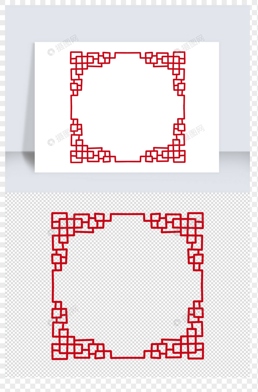 红色中国风边框图片