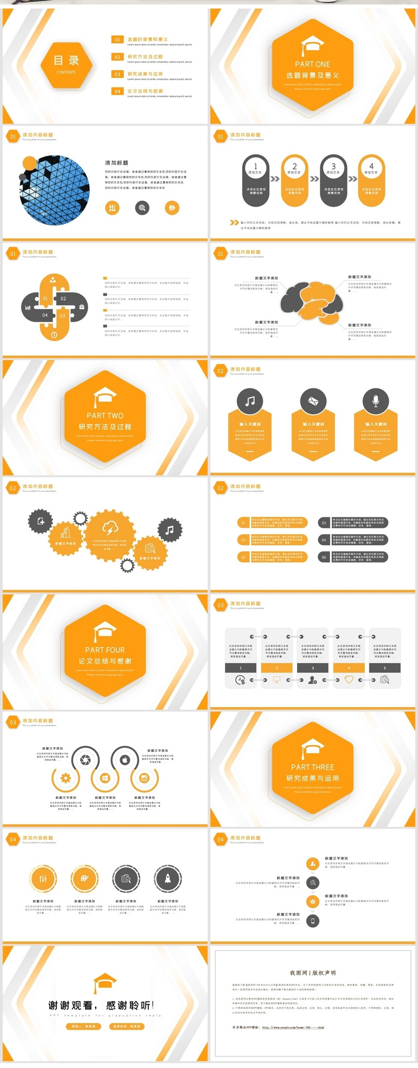 2020年创意橙灰毕业答辩开题PPT模板