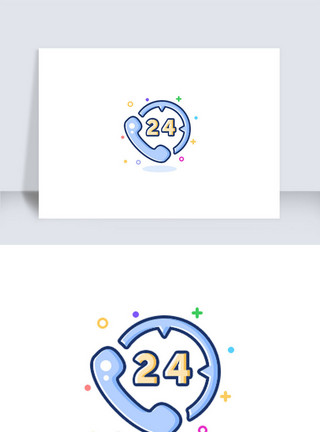 24小时电话图标24小时客服服务中心联系电话图标icon模板