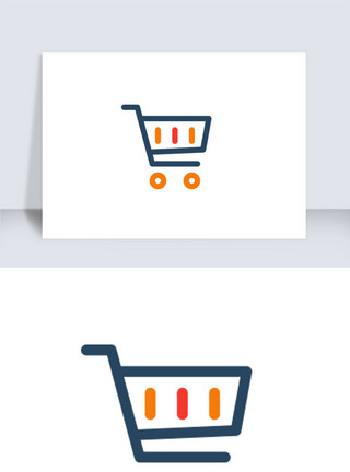 潮商简约线条风格电子商务购物车图标icon模板