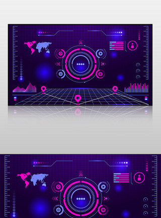 科技平台背景可视化网站后台数据图表PSD模板