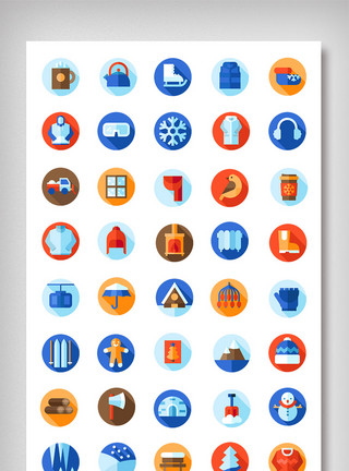 厨具图标冬季家居服装图标模板