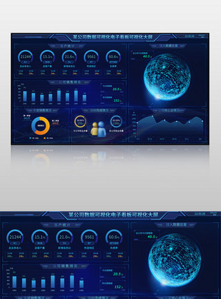 数据图表公司数据可视化电子看板可视化大屏界面模板