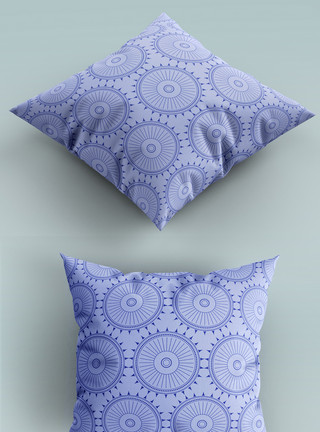 紫色光圈装饰紫色抱枕模板