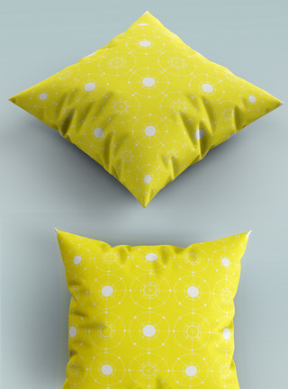 传统装饰图案黄色抱枕模板