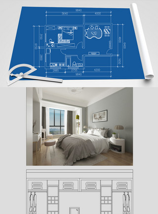 公装效果图现代家居家装效果图户型图设计模板