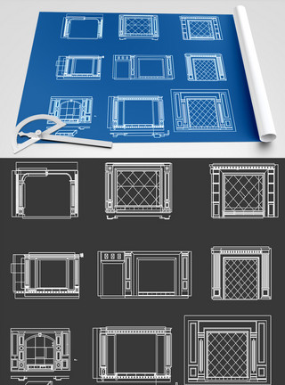 绘制图纸电视墙背景墙CAD图纸模板